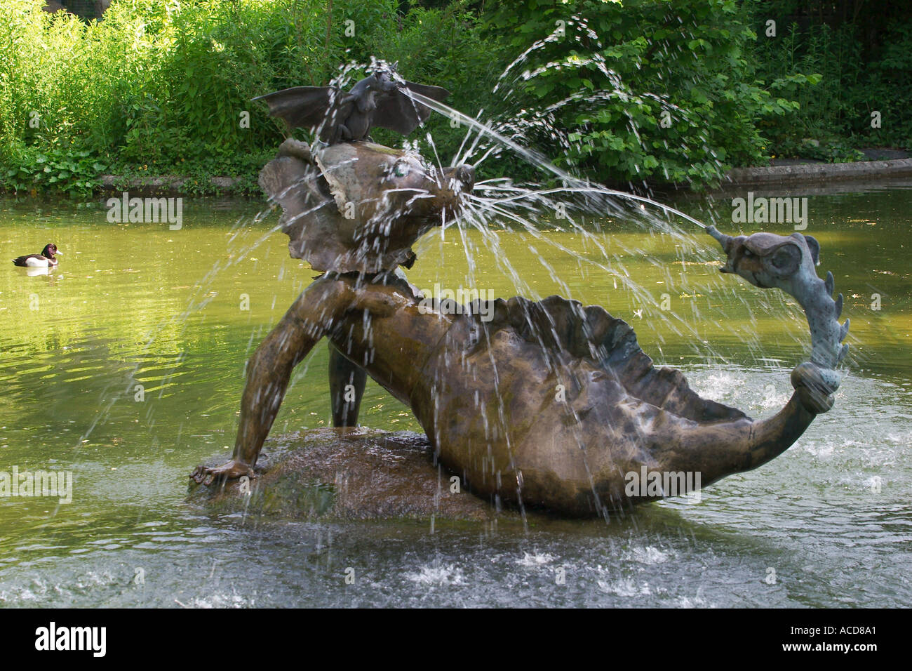 Skulptur im Tierpark Hellabrunn München Bayern Hellabrunn zoo Munich Bavaria Stock Photo