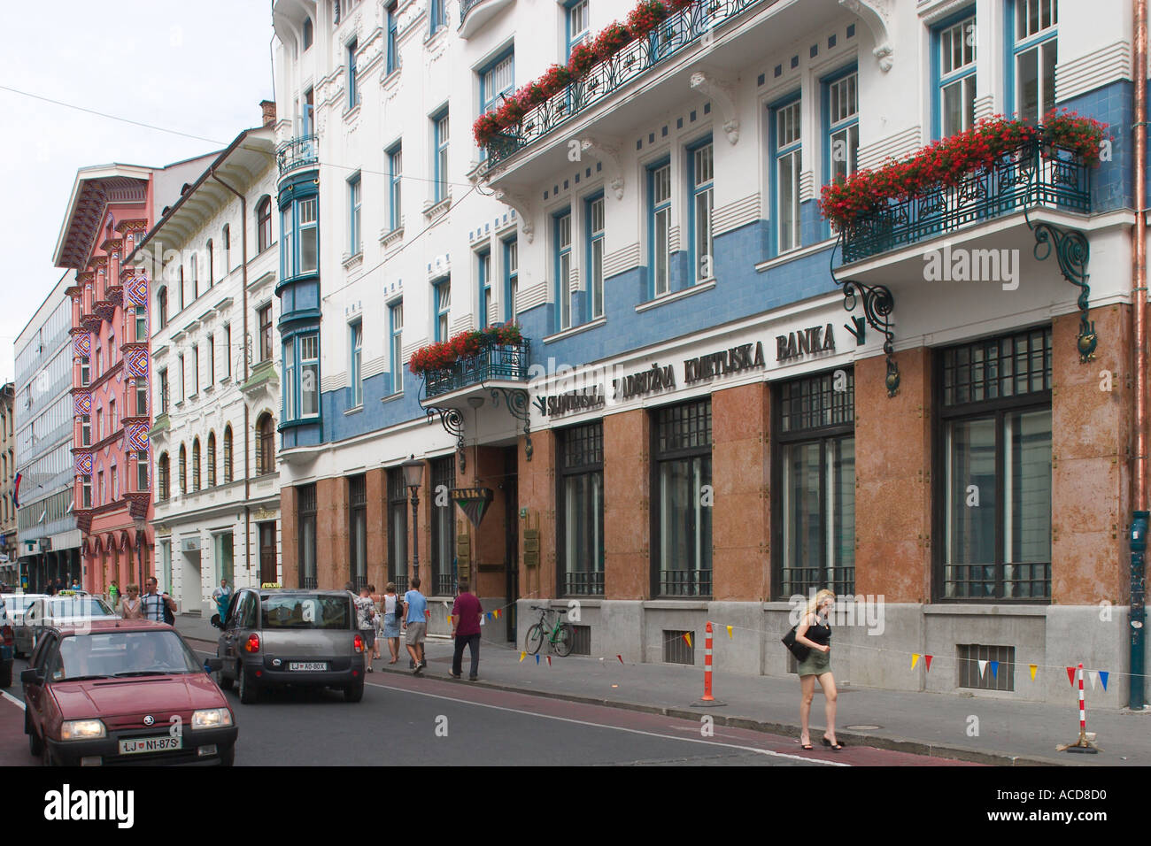 Jugendstilhaus in der Miklosiceva cesta in Ljubljana Laibach Slowenien Slovenia Stock Photo