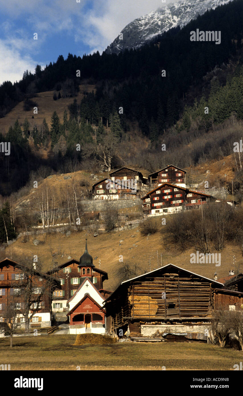 Gstaad Switzerland farm farm farms estate historic history Switzerland Swiss Stock Photo