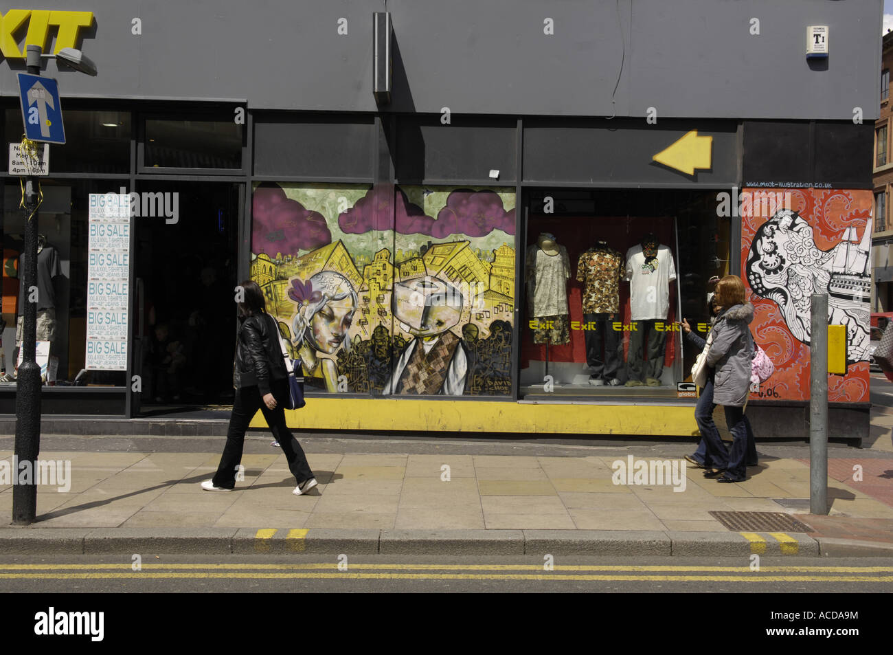 northern quarter oldham street manchester fashion shop Stock Photo