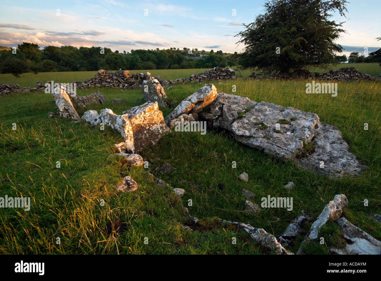 'Green Low 'chambered cairn at Aldwark in Derbyshire 'Great Britain Stock Photo