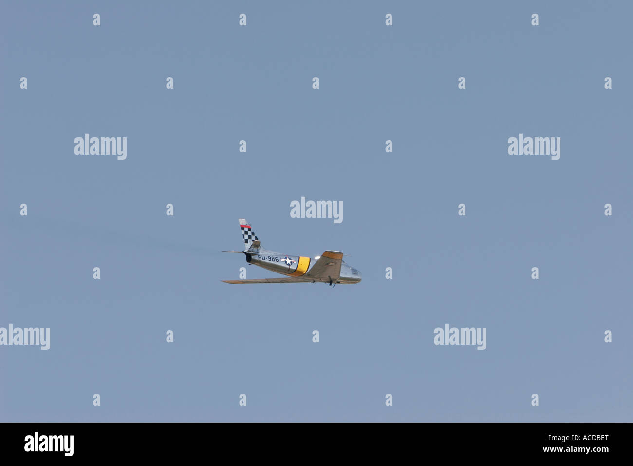 F-86F Sabre vintage fighter jet at the air show 2 Stock Photo