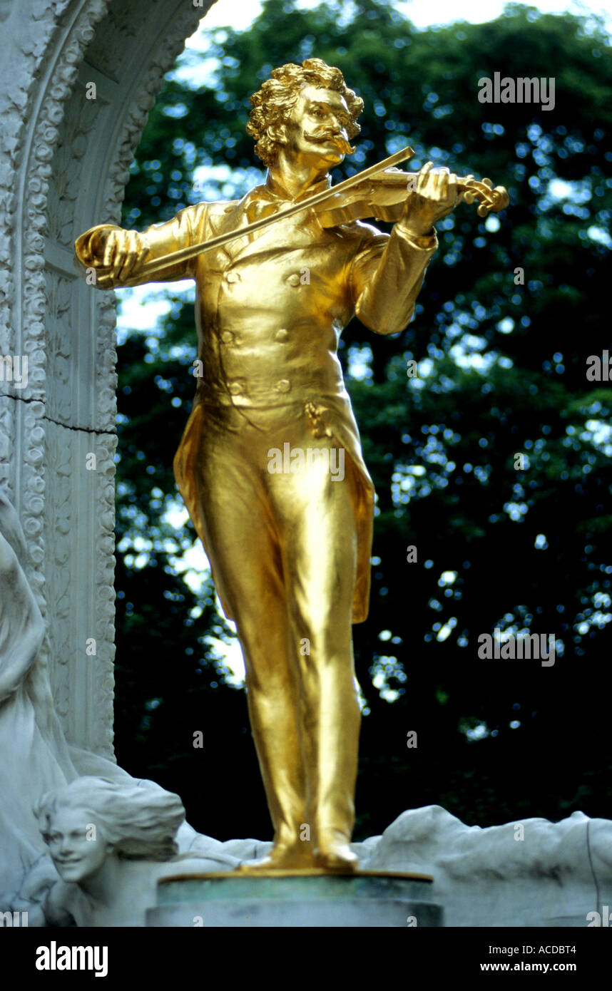 Wolfgang Amadeus Mozart Vienna Austria Ausrtian  Music Municipal Park Statue Sculpture Stock Photo
