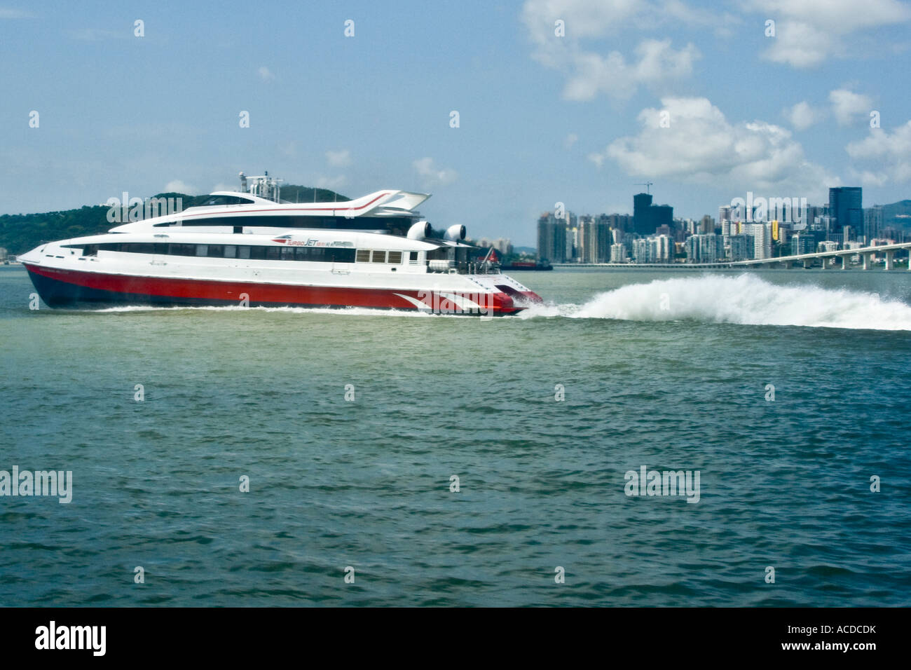 Turbojet Ferry Between Macau and Hong Kong Stock Photo