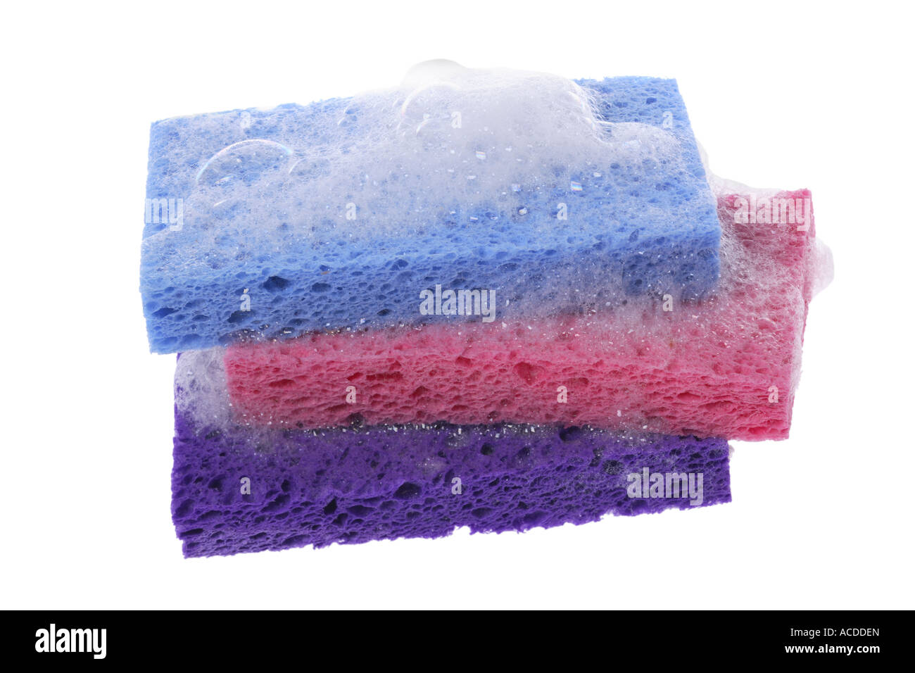 Sponges with soap suds cut out on white background Stock Photo Alamy