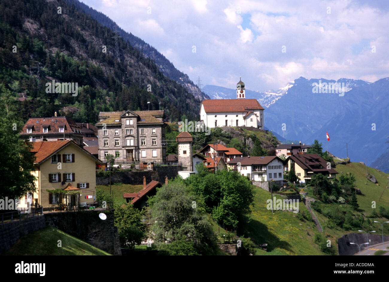 St Gotthard Village  Wassen Canton of Uri Switzerland Swiss Stock Photo