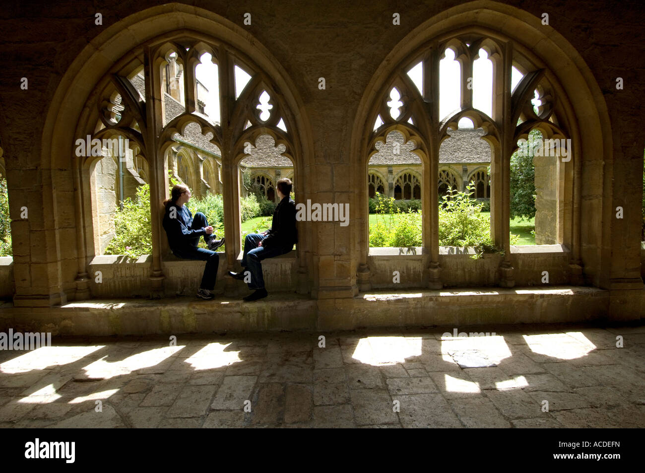Oxford university new college students quads hires stock photography
