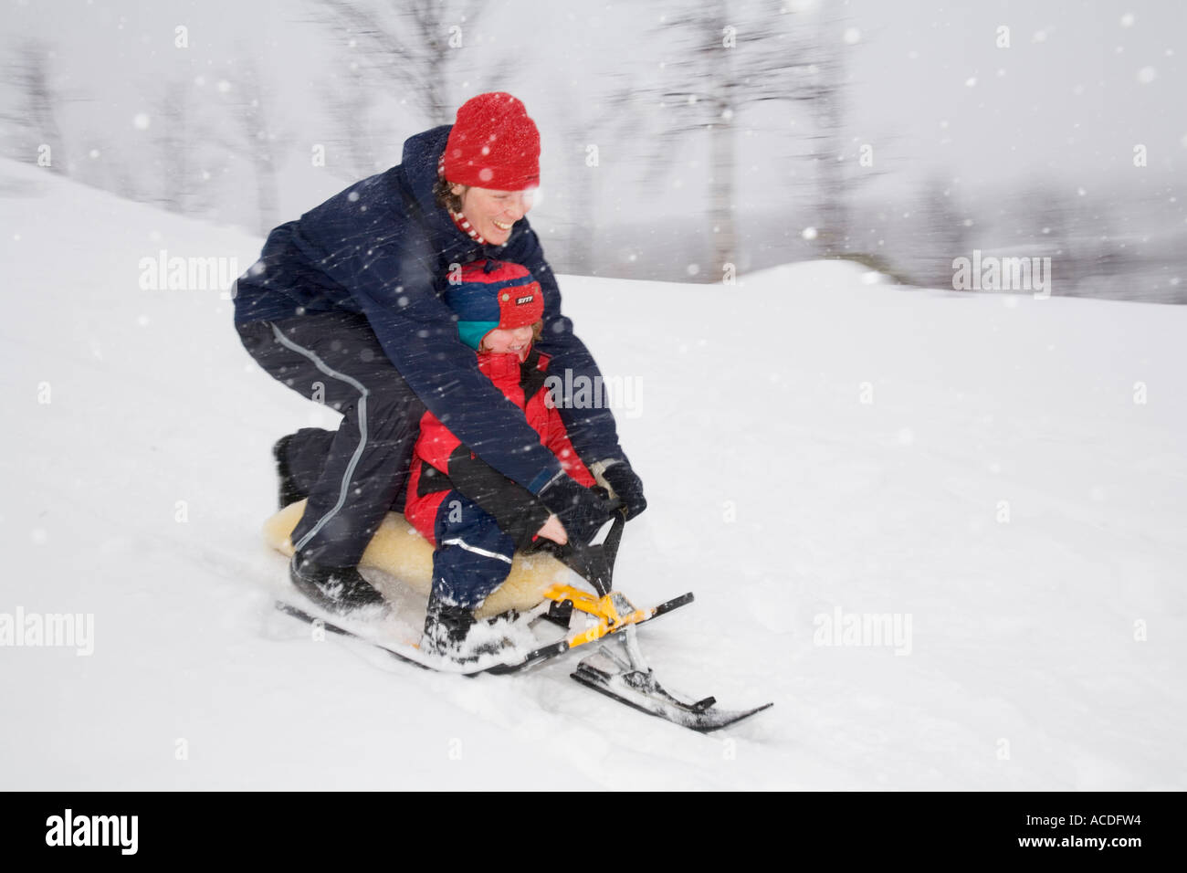Tobogganing lapland hires stock photography and images Alamy
