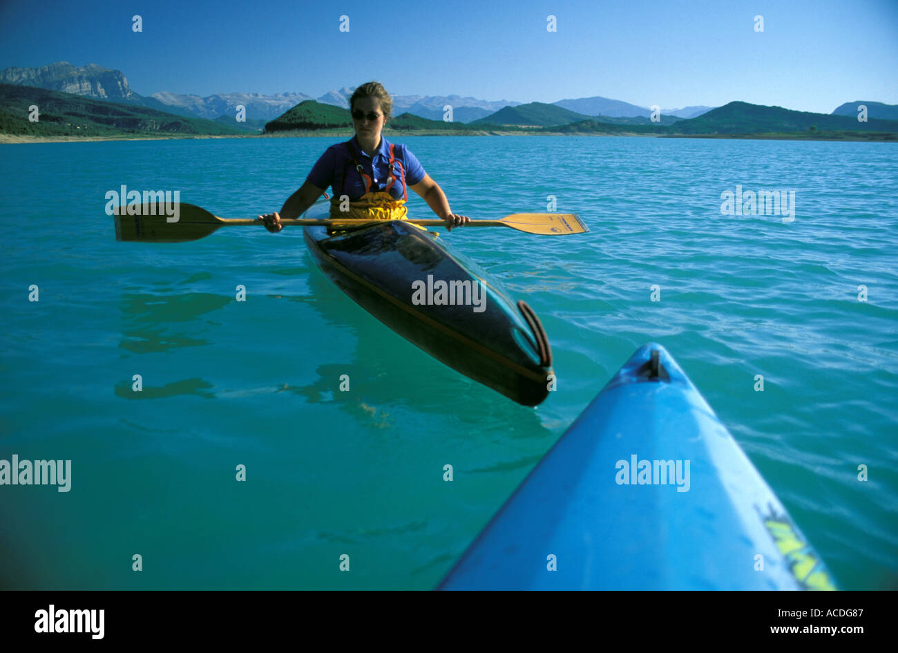 canoeing big annual august contest of tens of thousands of competitors Stock Photo