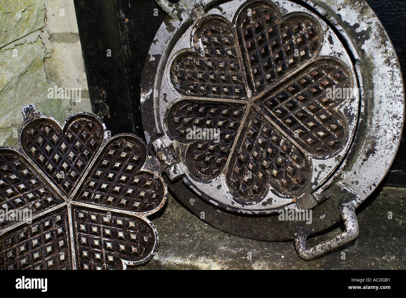 old waffle iron Stock Photo Alamy
