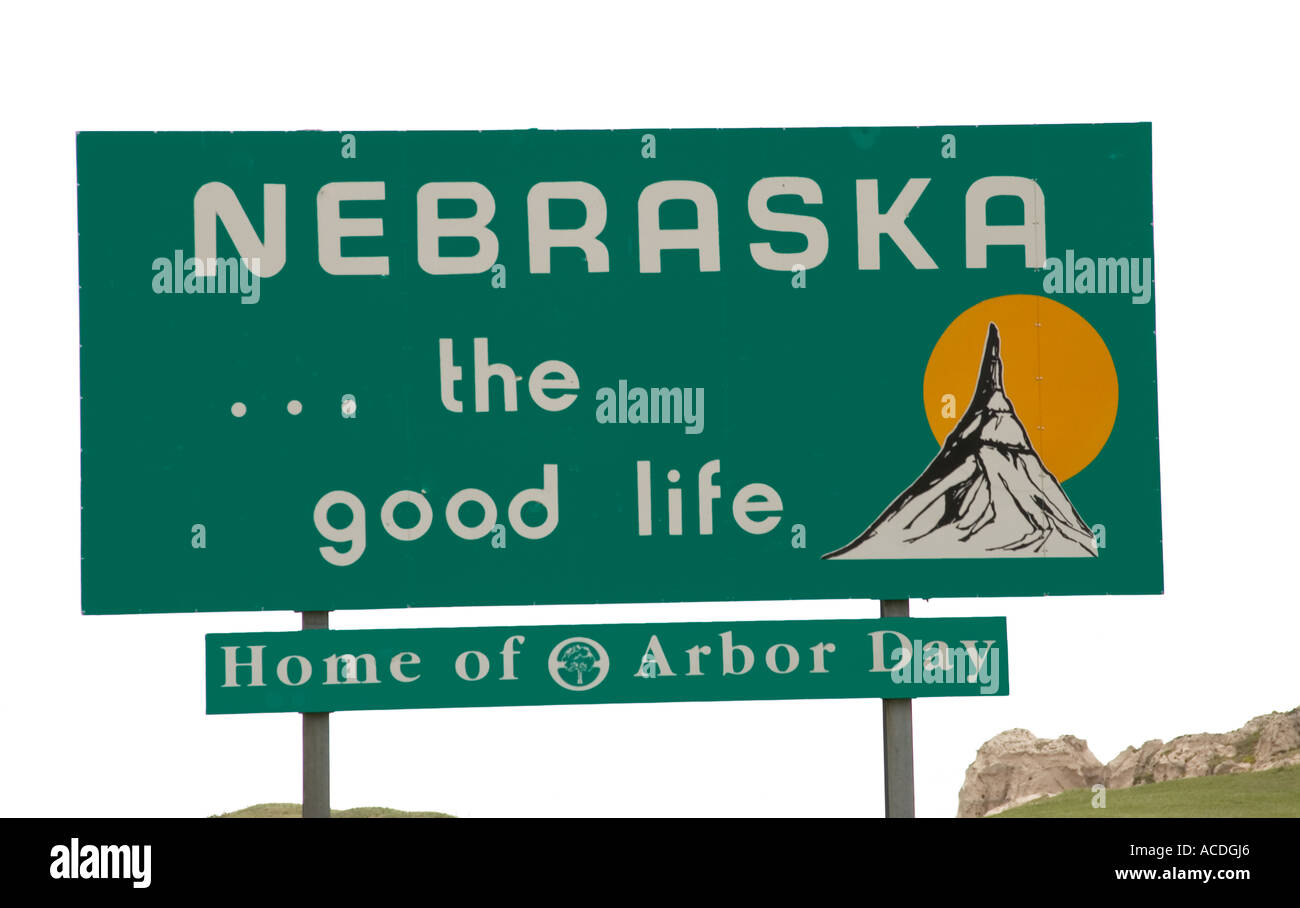 Welcome to Nebraska Sign USA Stock Photo