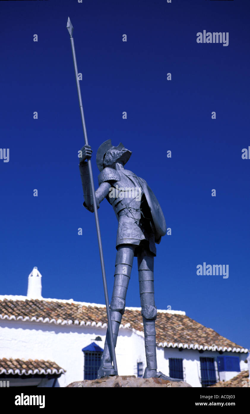 Puerto Lapice statue of don Quichote Stock Photo