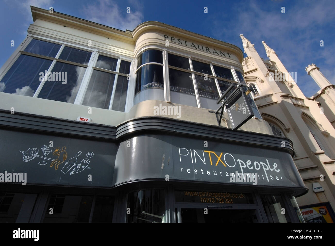 The Pintxo people tapas restaurant housed in the 1823 built Regency Gothic House in Western  Road Brighton East Sussex Stock Photo