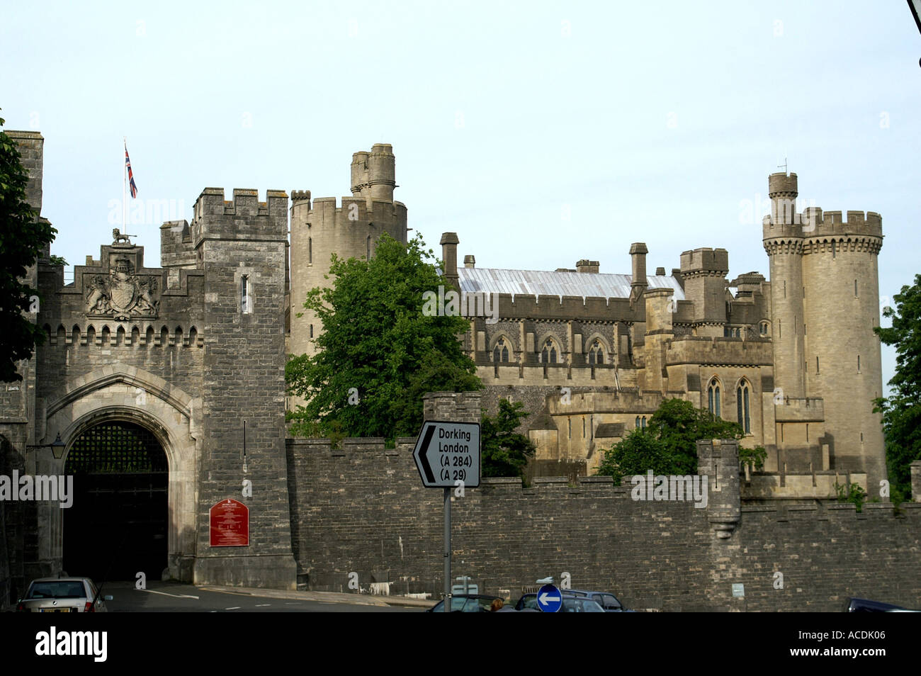 Arundel castle High Street lodge entrance Arundel South Downs West Sussex England United Kingdom UK Great Britain GB Europe Stock Photo