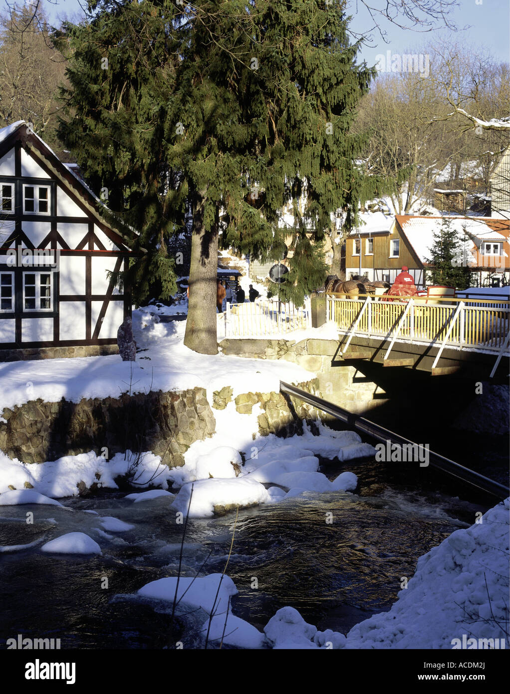geography / travel, Germany, Saxonia Anhalt, Schierke, city views / cityscapes, blacksmith at the Cold Bode River, Harz mountains, Additional-Rights-Clearance-Info-Not-Available Stock Photo