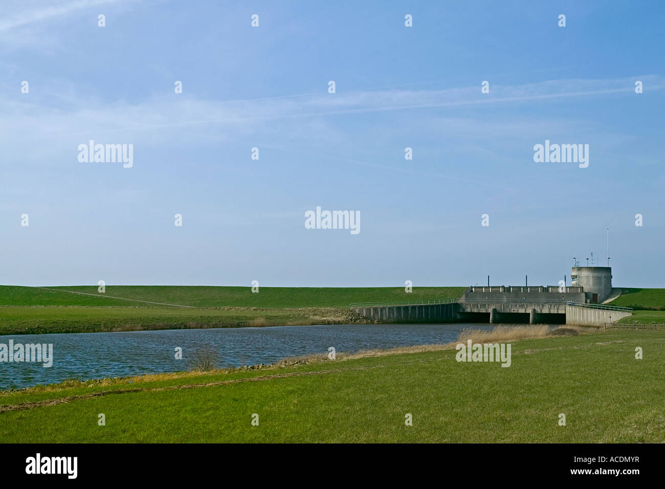 The Control Gate at The Projected Dyke Tønder Denmark Stock Photo