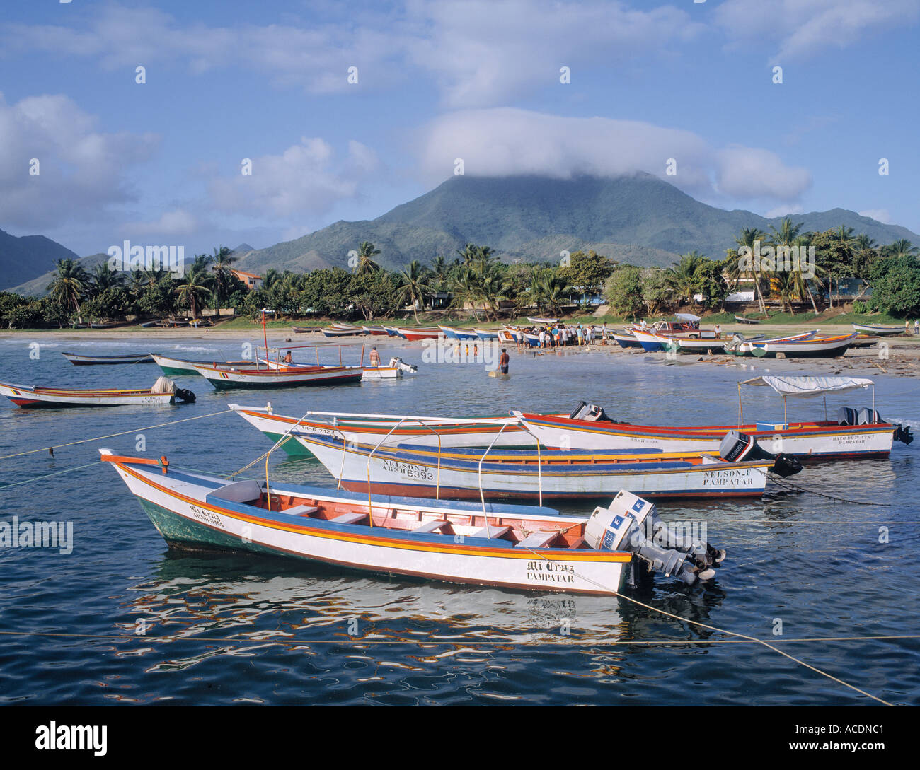 El Tirano Margarita Island Venezuela Fishing boats Stock Photo