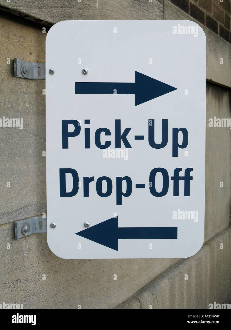 PickUp and DropOff sign with arrows Stock Photo Alamy