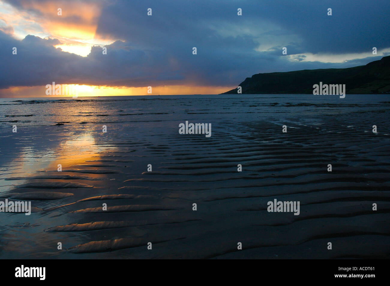 Sunrise at Waterfoot Co Antrim Northern Ireland Stock Photo Alamy