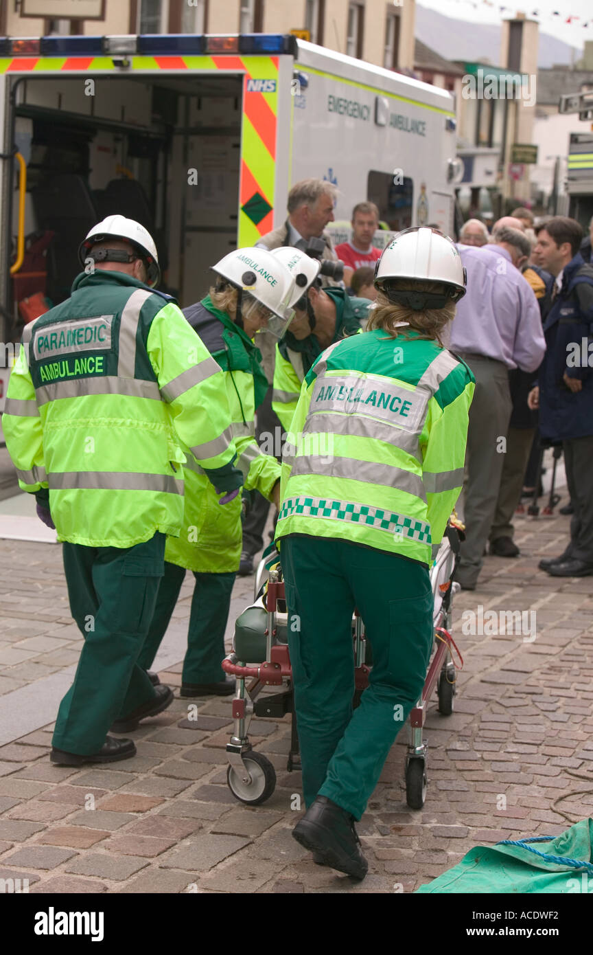 Paramedics working on a casualty hires stock photography and images