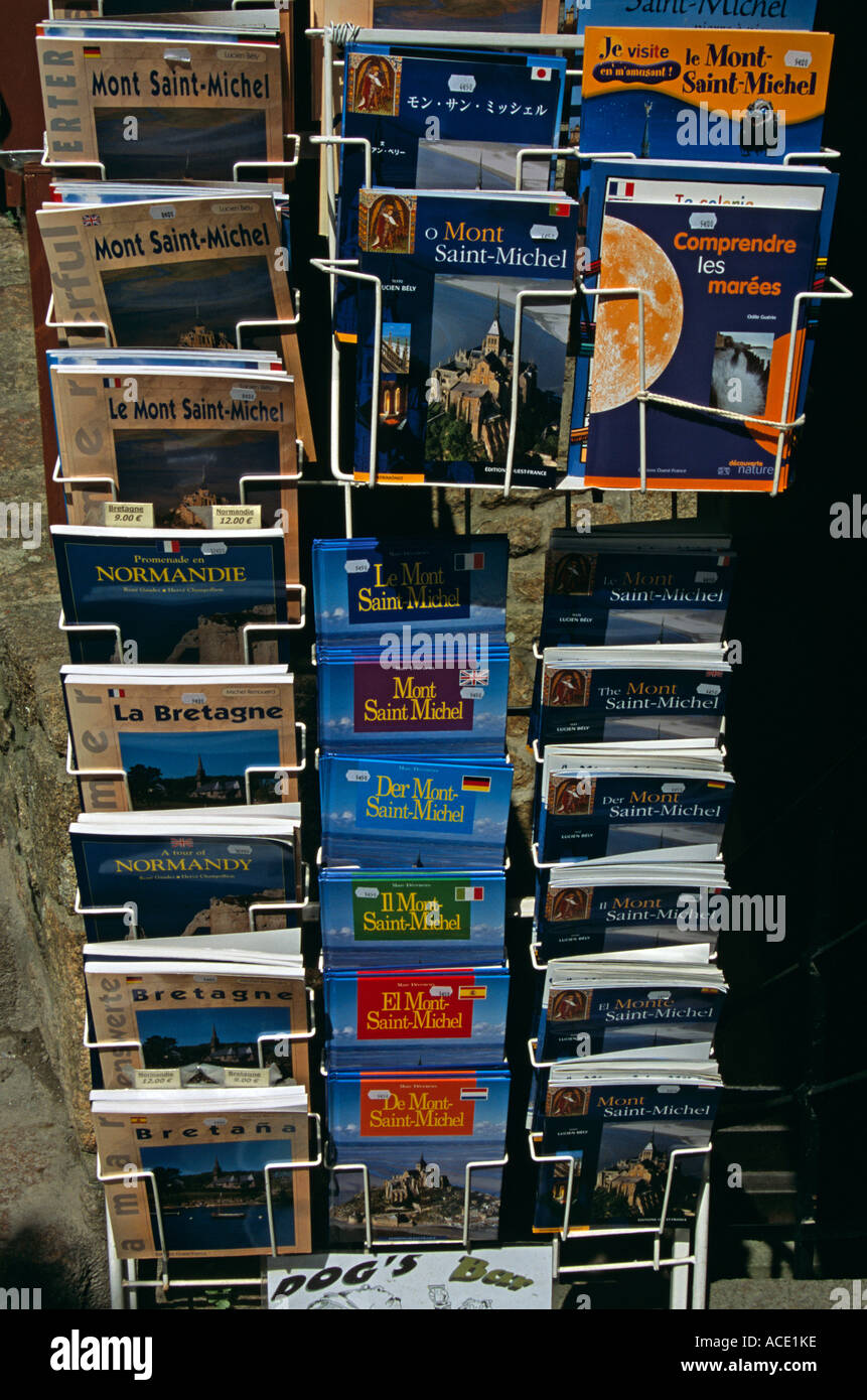 Display of books outside gift shop, Le Mont Saint Michel, Normandy