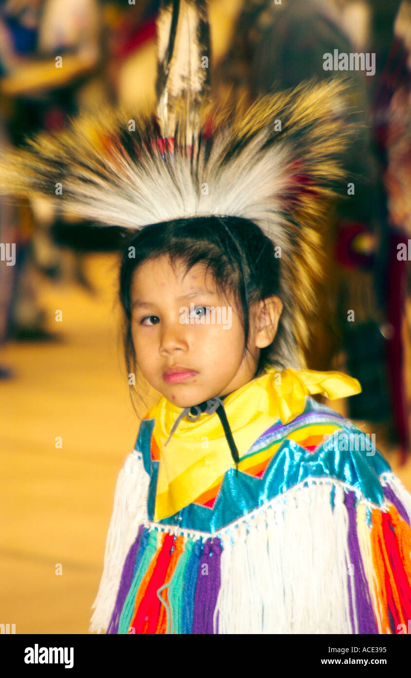 A young North American native boy in traditional dress at a graduation Pow  Wow in Winnipeg, Manitoba Canada Stock Photo - Alamy