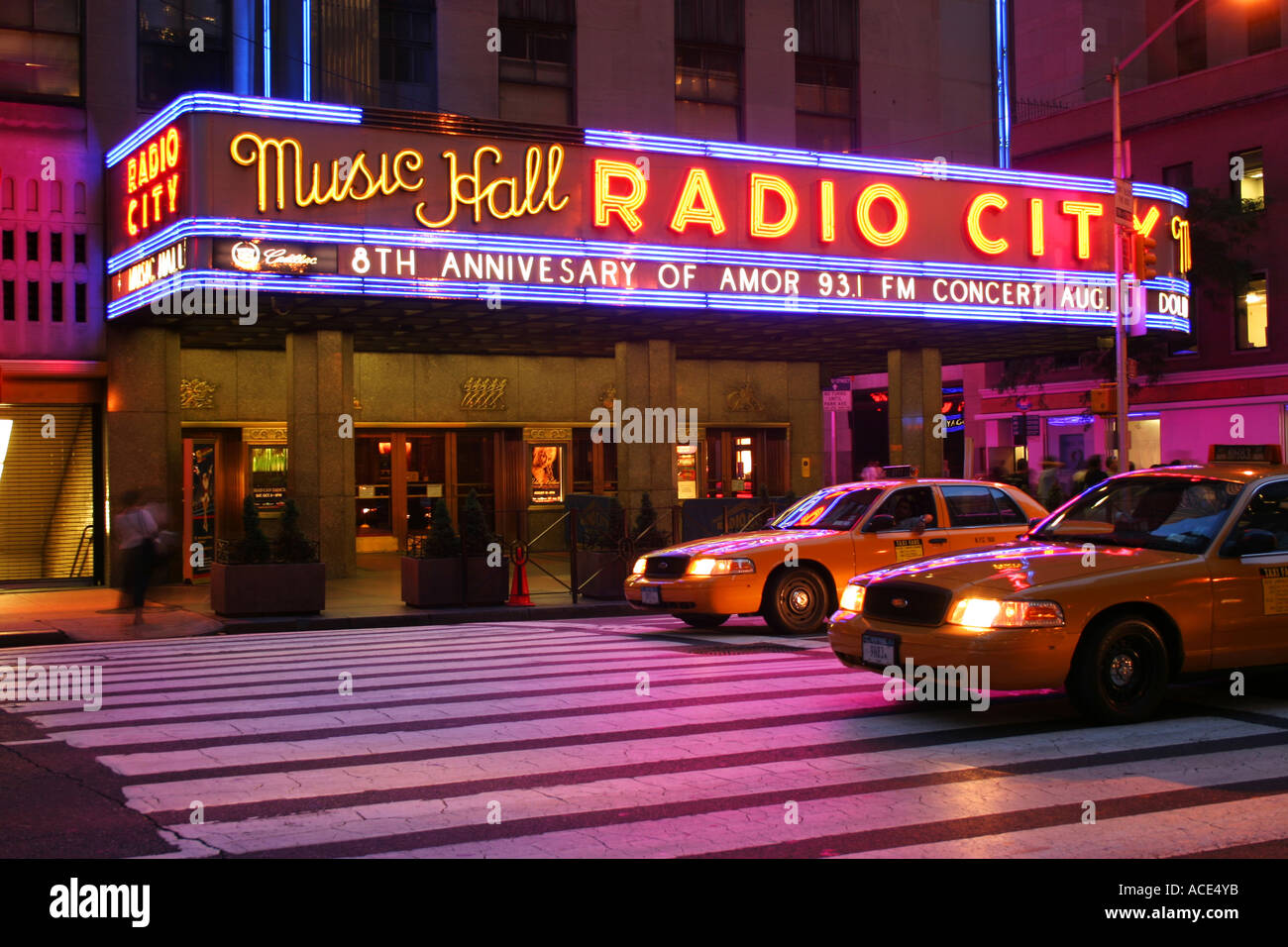 Radio City Hall at night New York City United States of America Stock Photo