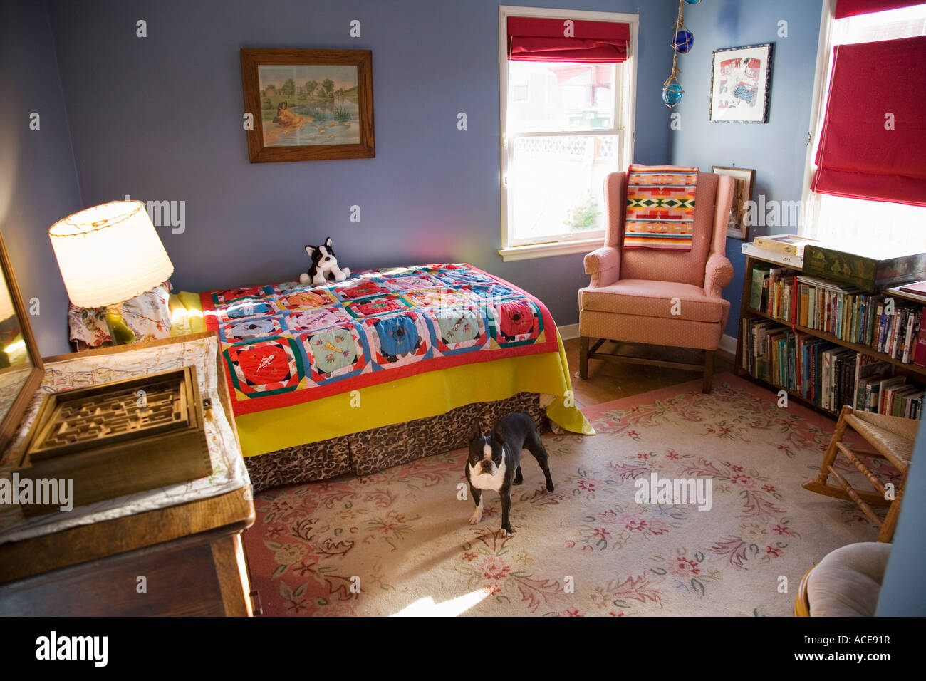 Decorated bedroom Stock Photo