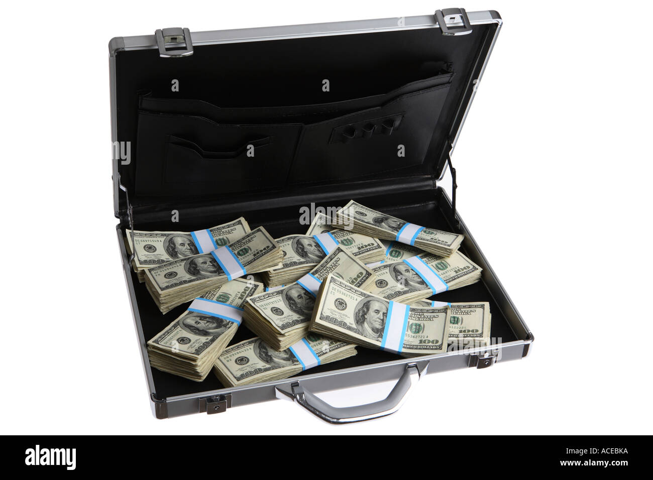 Briefcase full 100 dollar bills hires stock photography and images Alamy