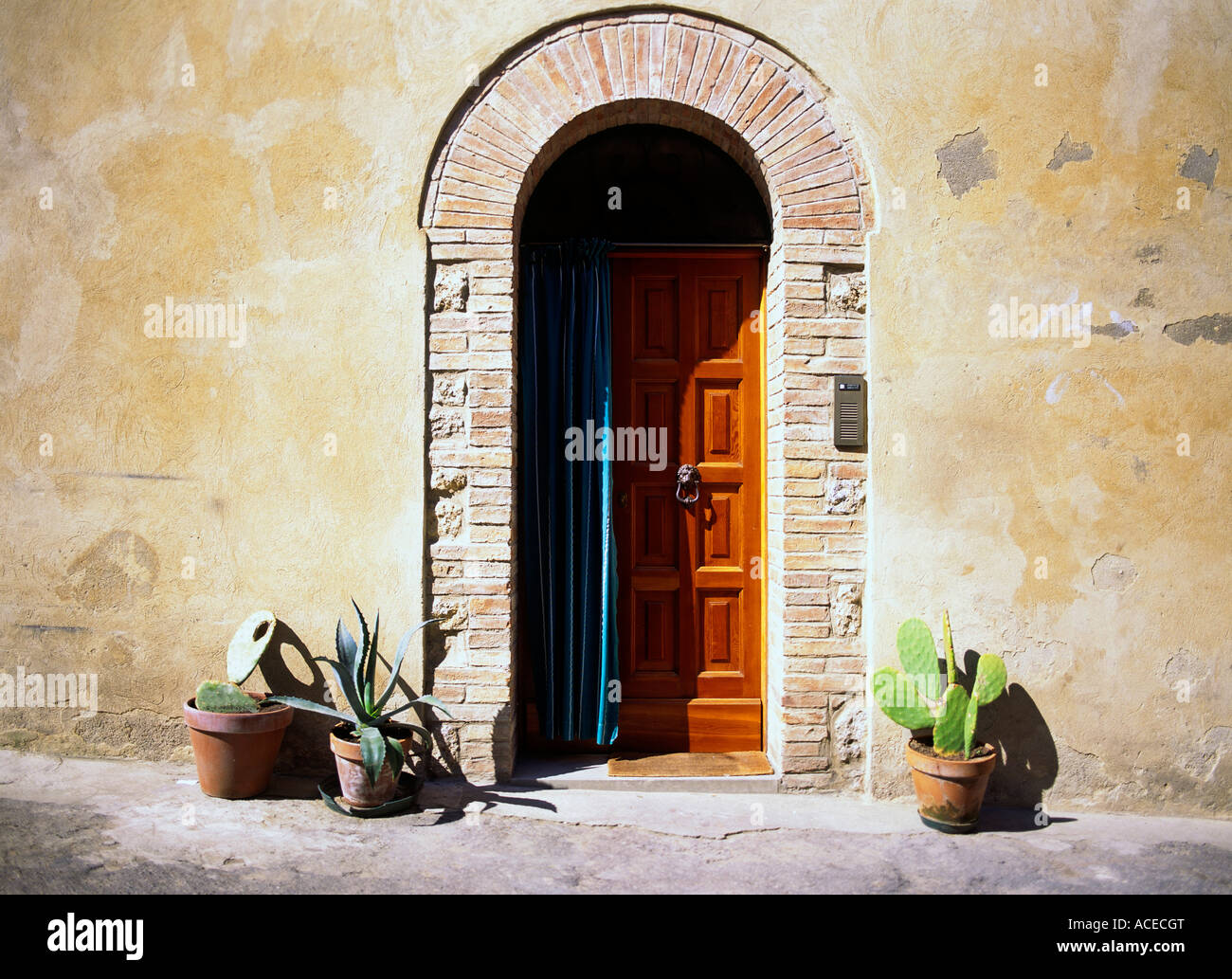 entry door of mansion city of siena region of tuscany italy Stock Photo