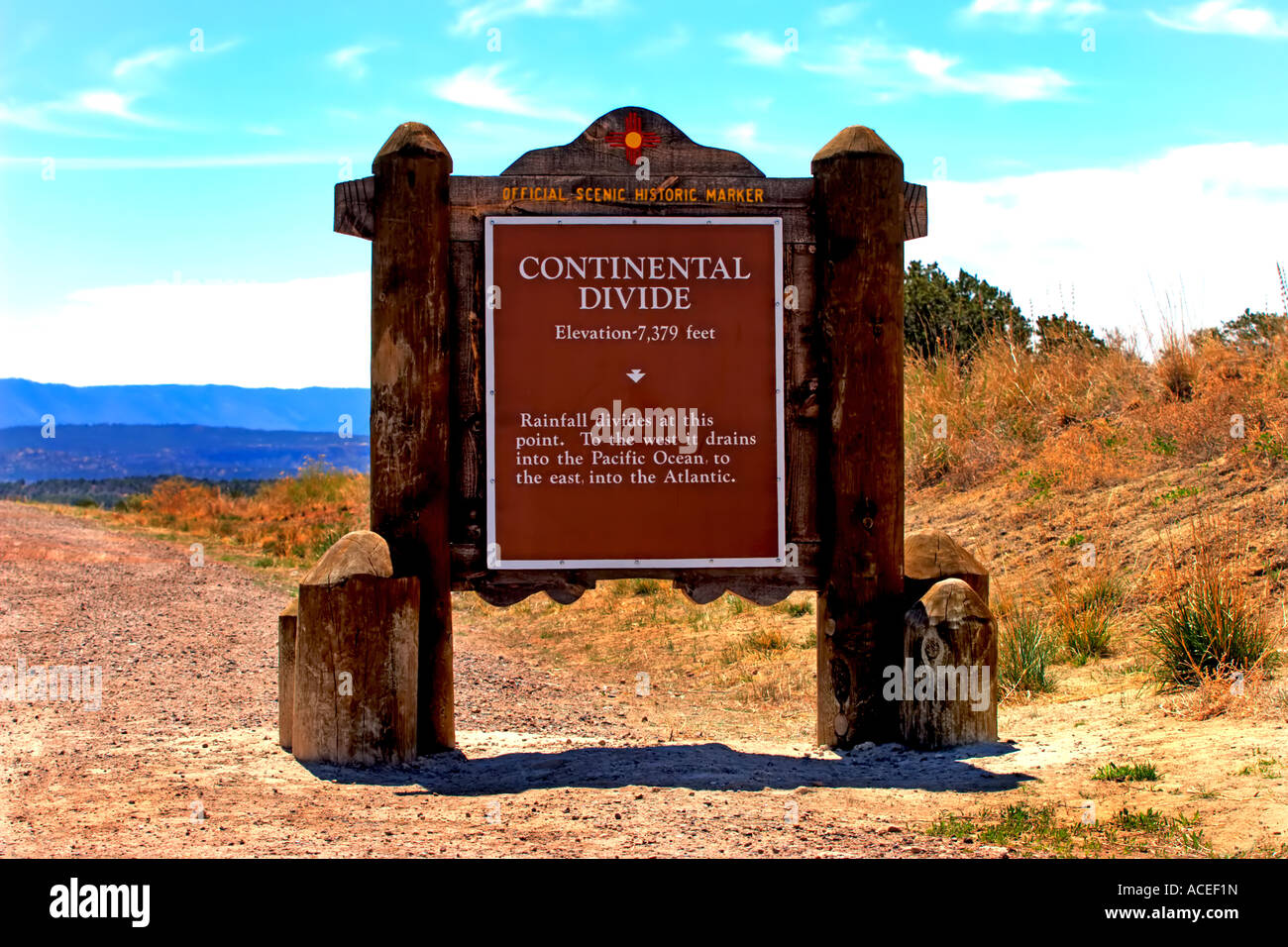 Continental Divide Marker New Mexico Stock Photo Alamy