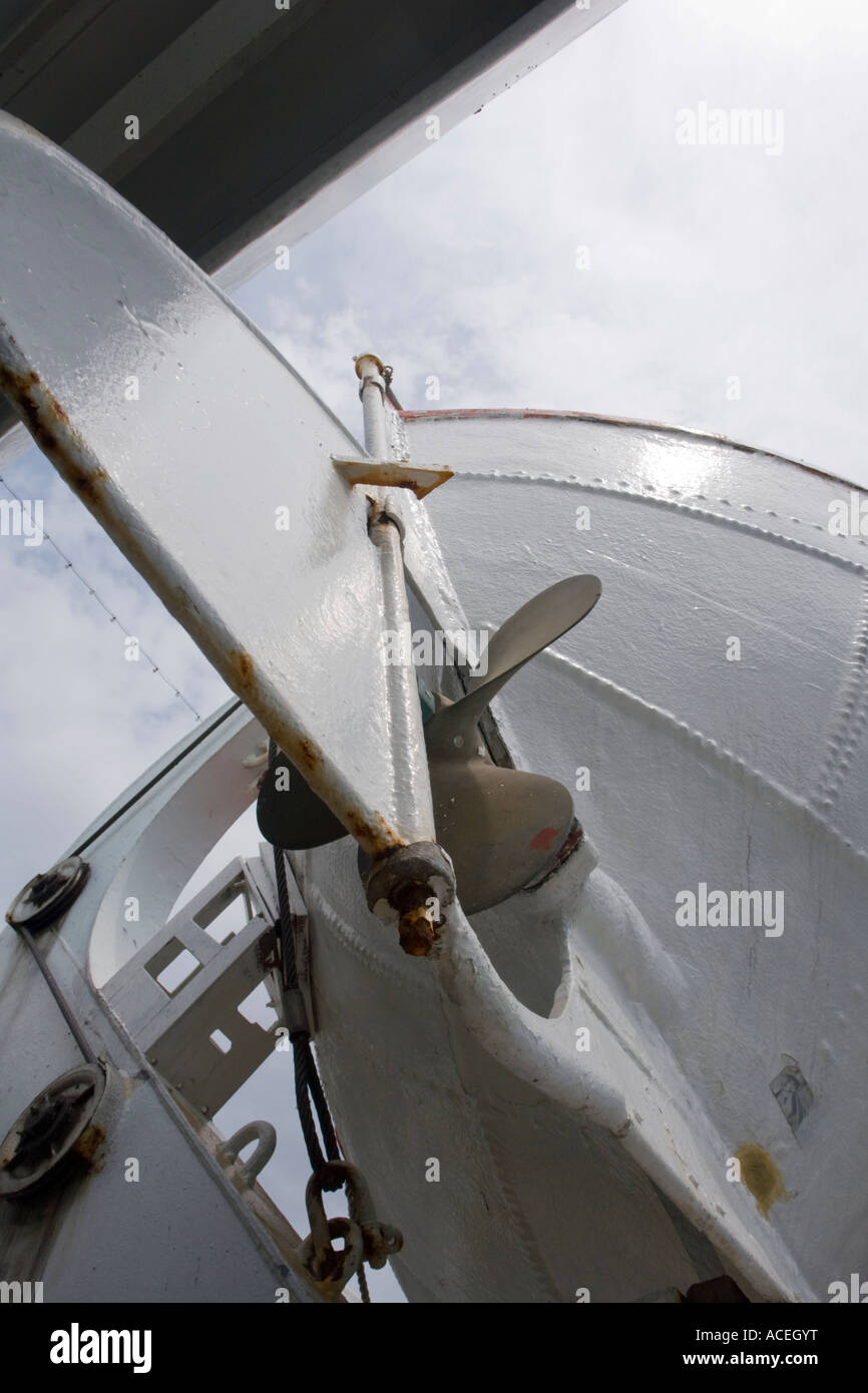 Emergency rescue lifeboat propeller detail Stock Photo Alamy