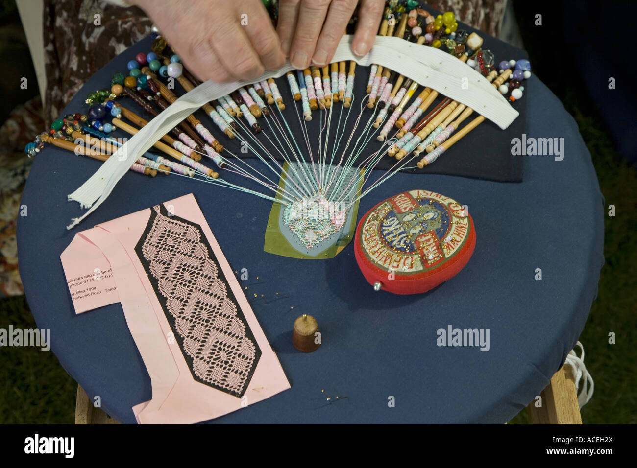 Lace Making in a Norfolk Village Stock Photo Alamy