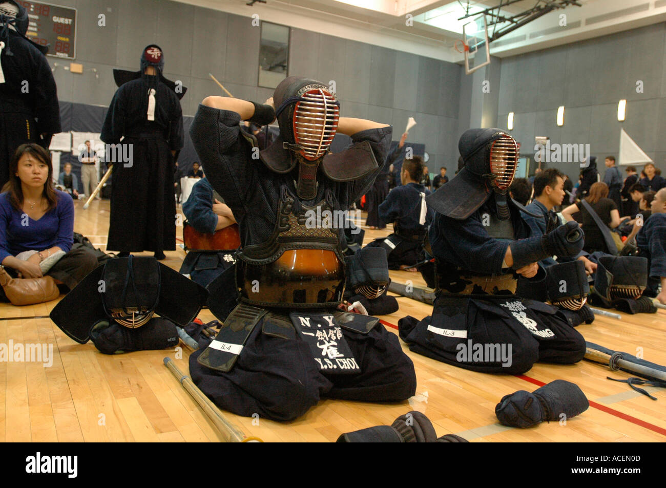 Several hundred men and women participate in the All Eastern US Kendo Federation Tournament  Stock Photo