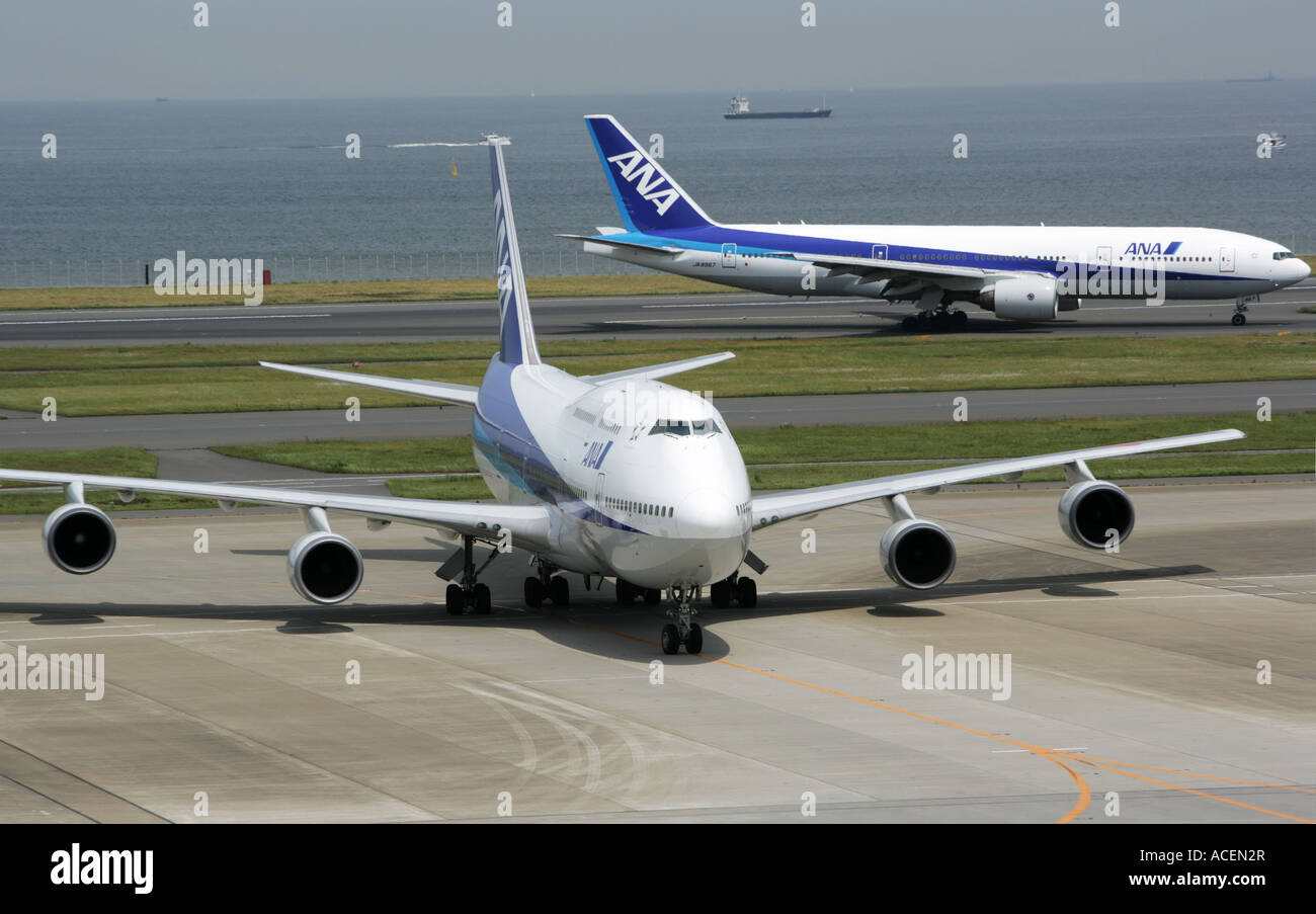 JPN, Japan, Tokyo: Haneda Airport. Planes of ANA, All Nippon Airways. Stock Photo