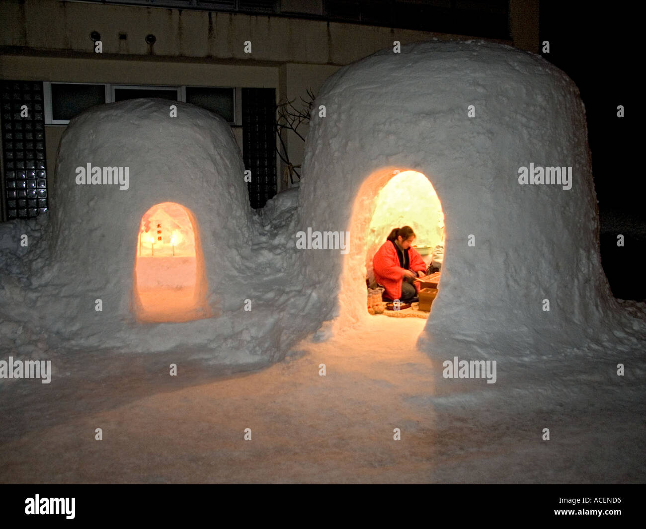 Inside an igloo