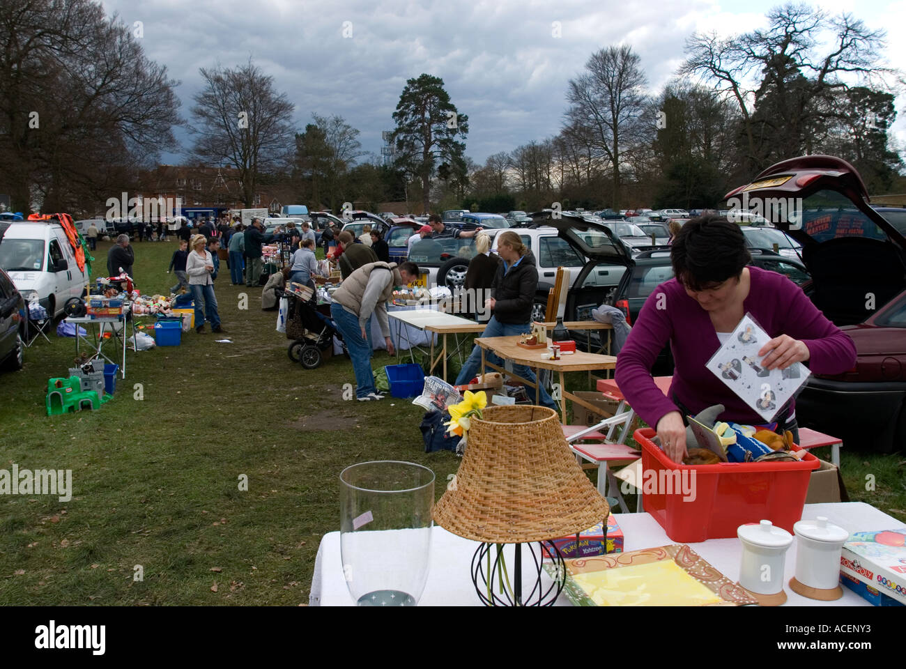 Car Boot sale, Ascot, Berkshire, UK Stock Photo Alamy