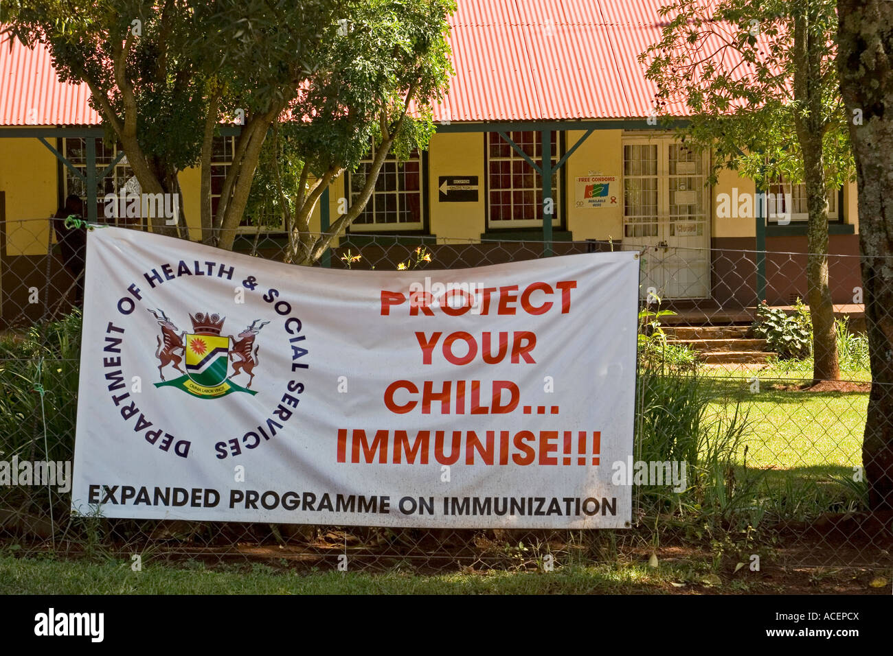 Large Banner Advertising Childrens Immunization Programme At