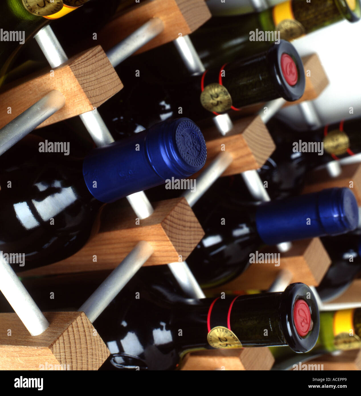 wine in rack Stock Photo - Alamy