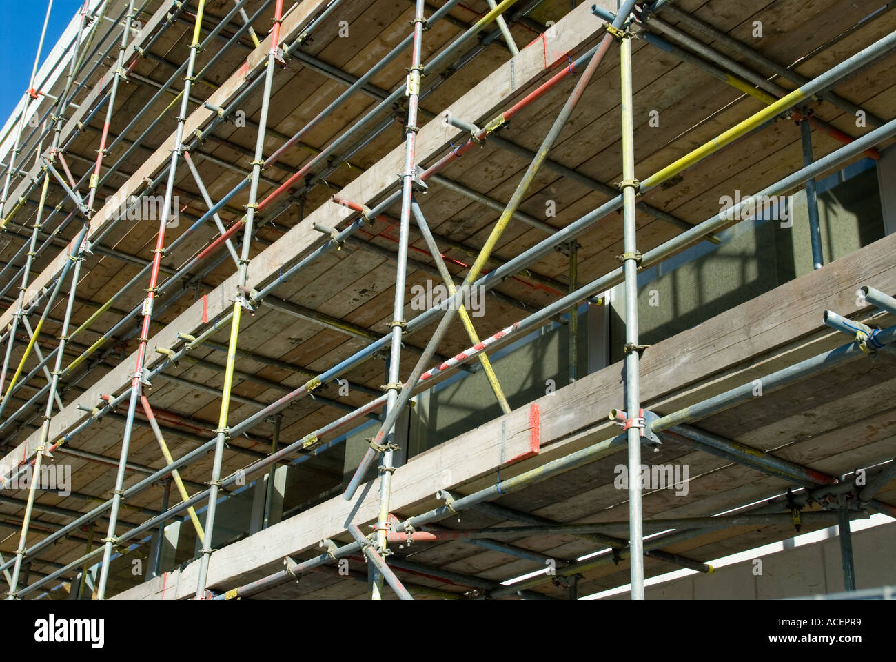 Scaffolding on the South Bank area of London during renovation works