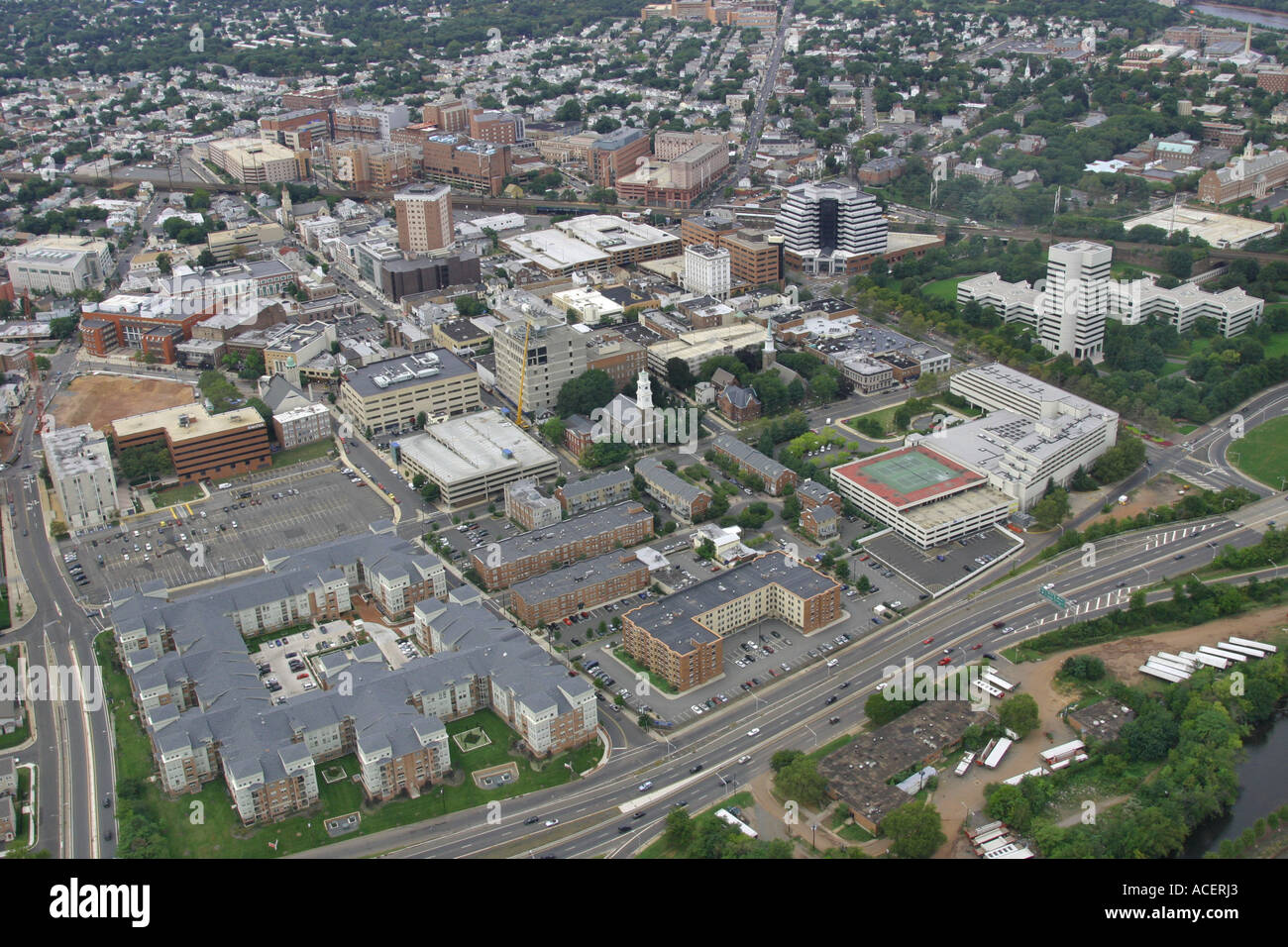 Aerial view of New Brunswick, New Jersey, home of Rutgers University