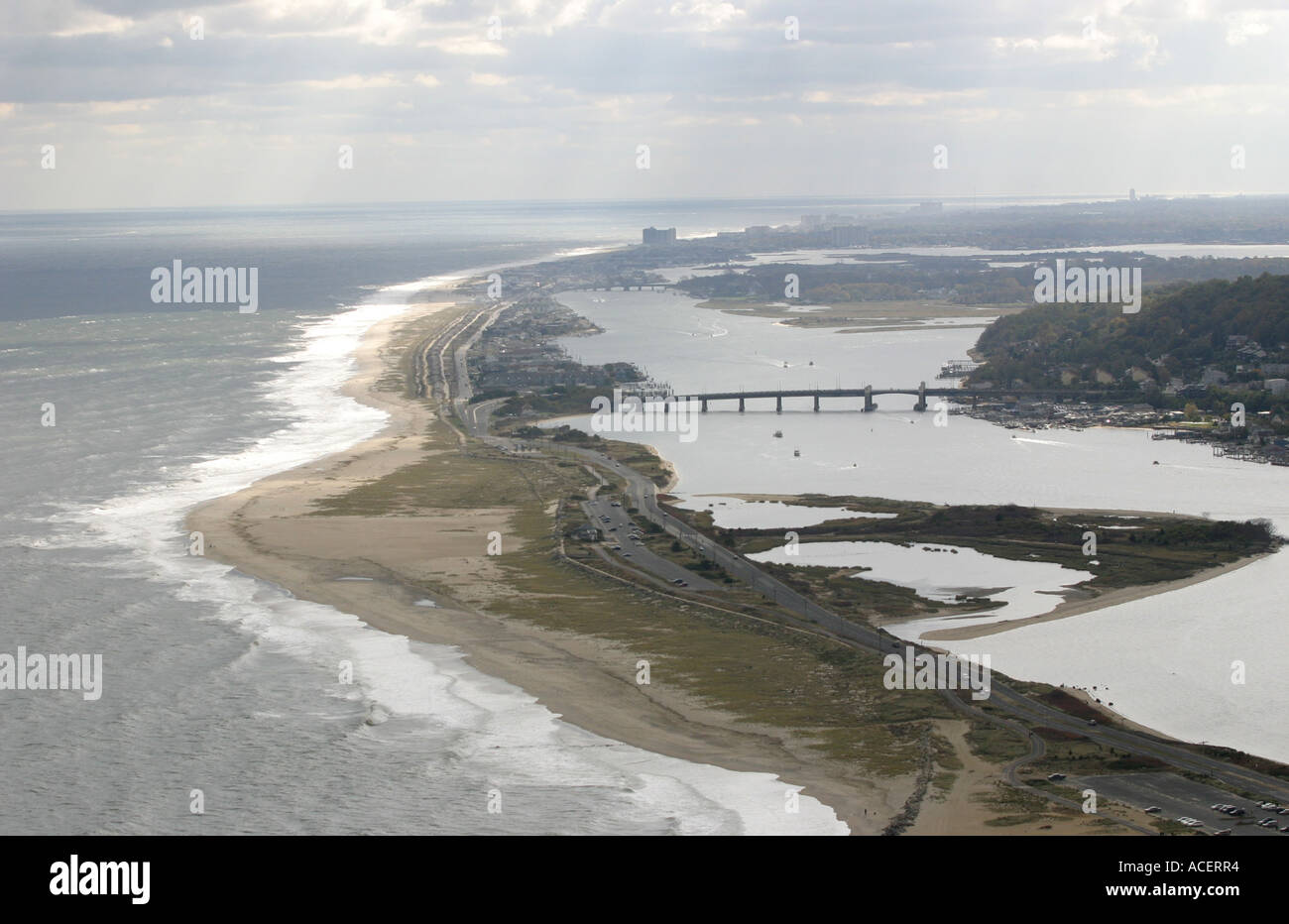 Aerial view of Atlantic Highlands, New Jersey Stock Photo