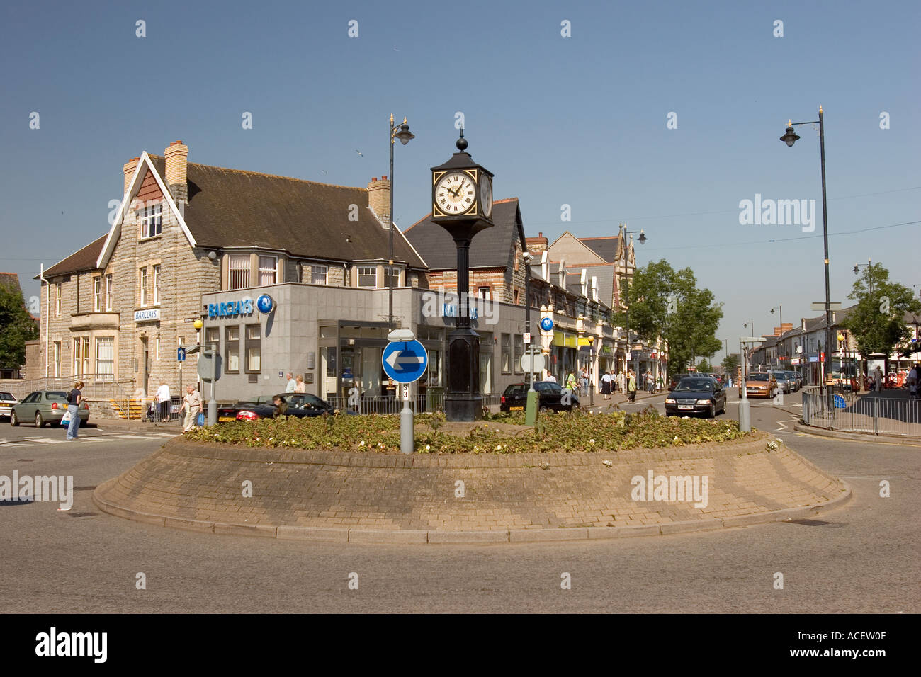 Wales Penarth centre Windsor Road and the Clock Tower Stock