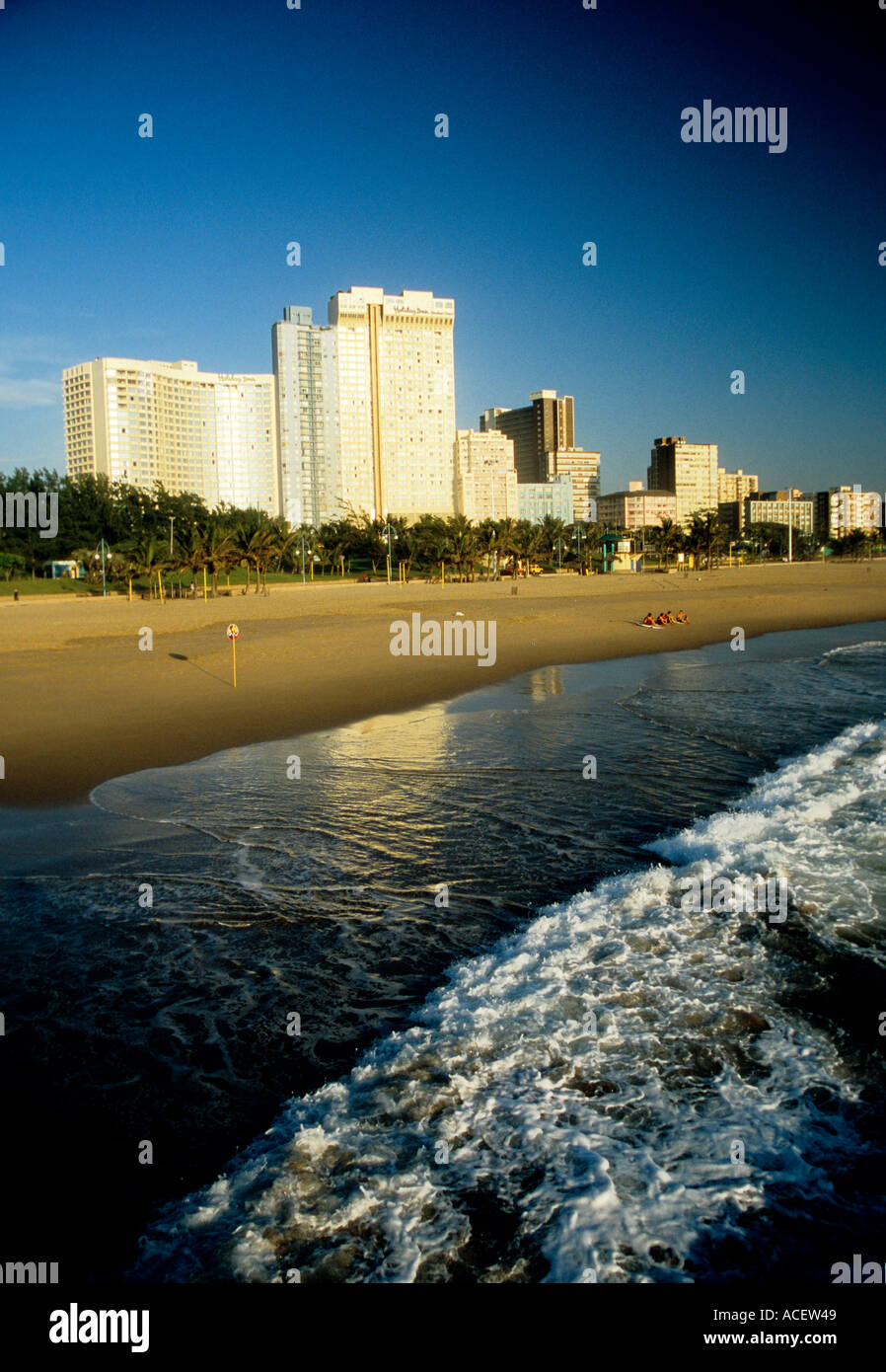 Durban KwaZulu Natal South Africa Indian Ocean beach and hotel Stock ...