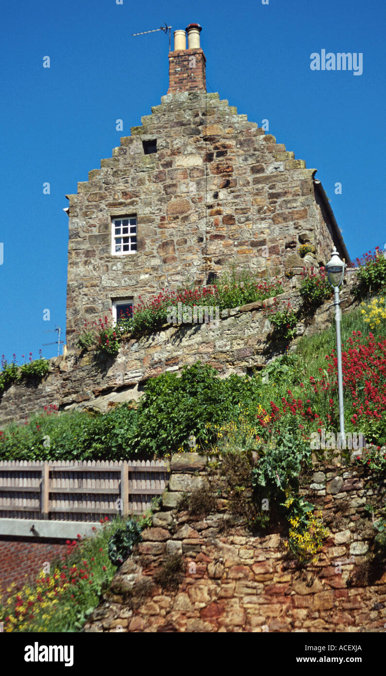 Scotland Crail Stone Cottage Built On Steep Hillside Near Harbor