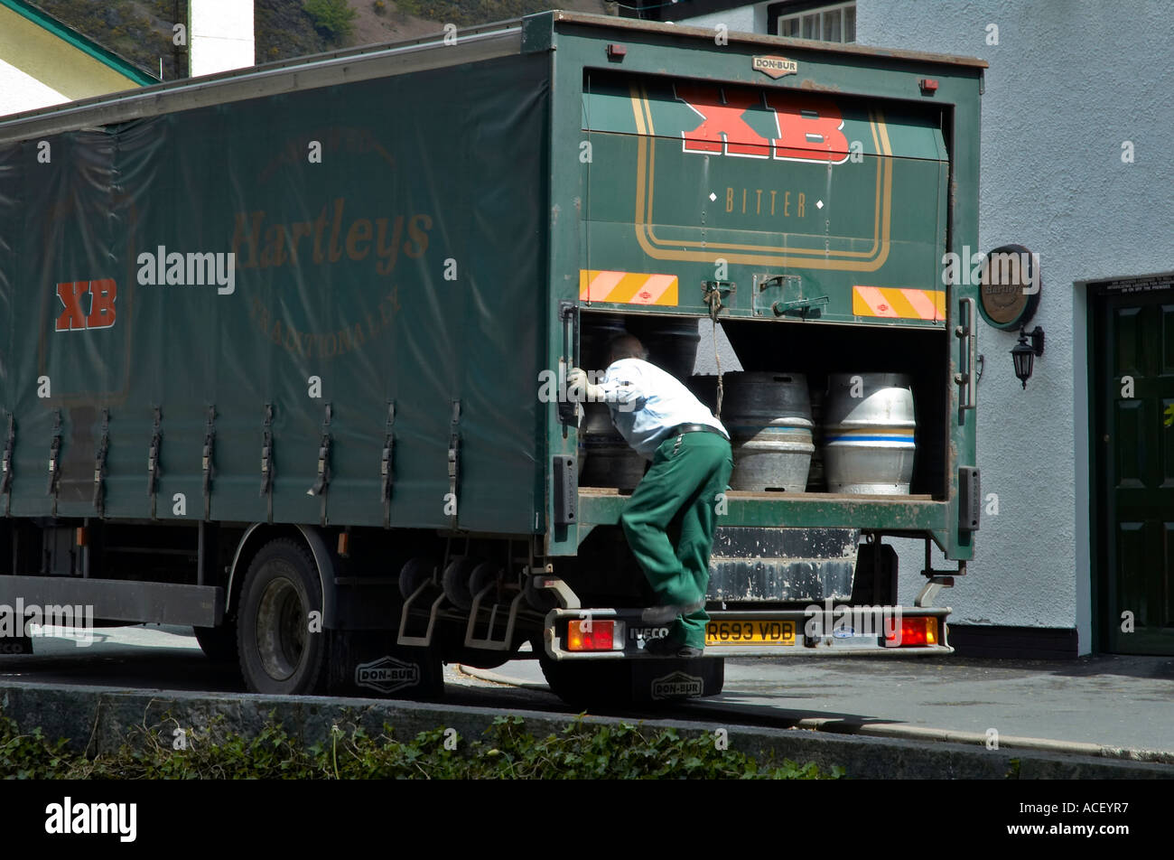 Beer delivery to an English Lake District pub or public house The beer