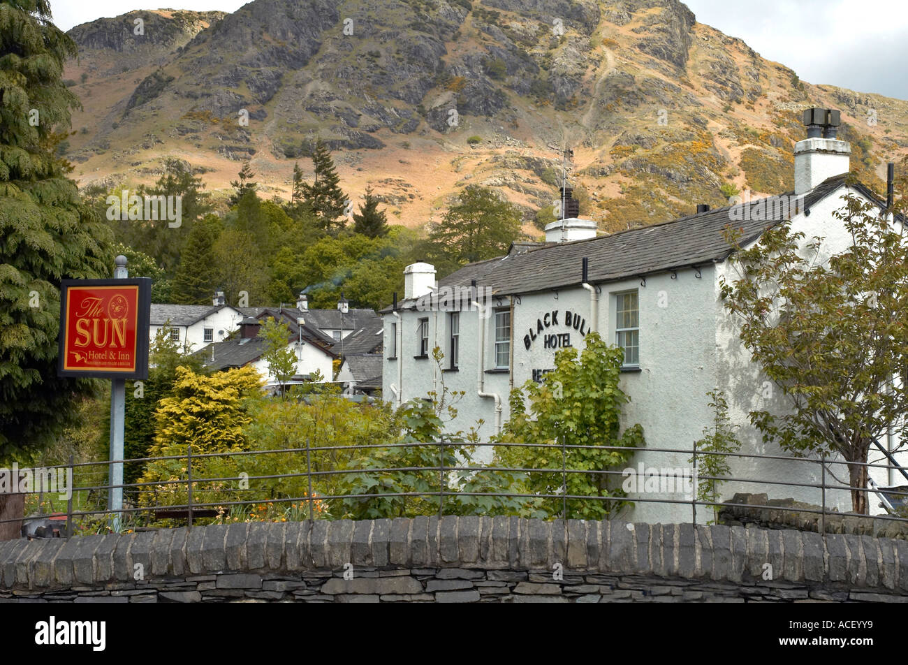 Black Bull Hotel. A typical pub or public house in the English ...