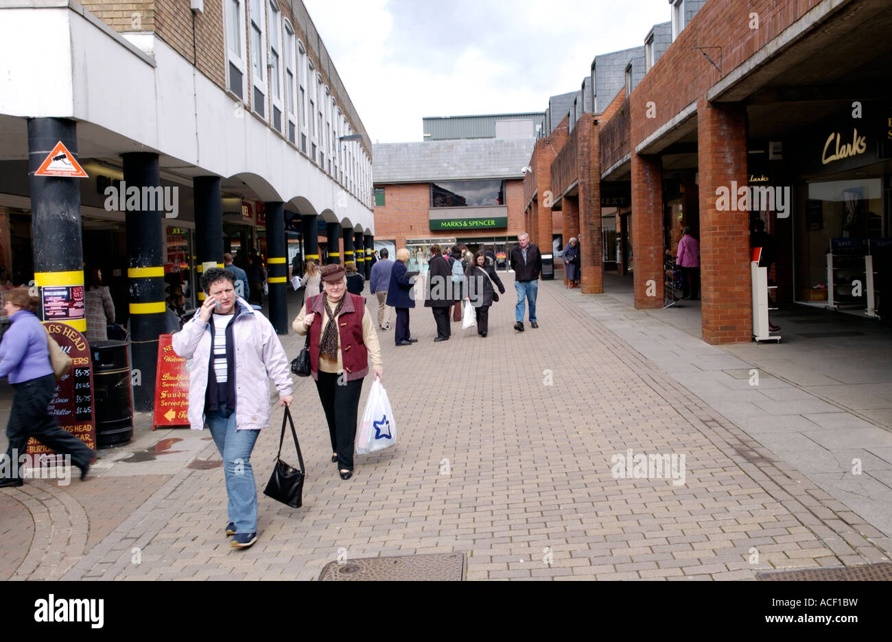 Carmarthen town centre Carmarthenshire Wales UK GB EU people in modern