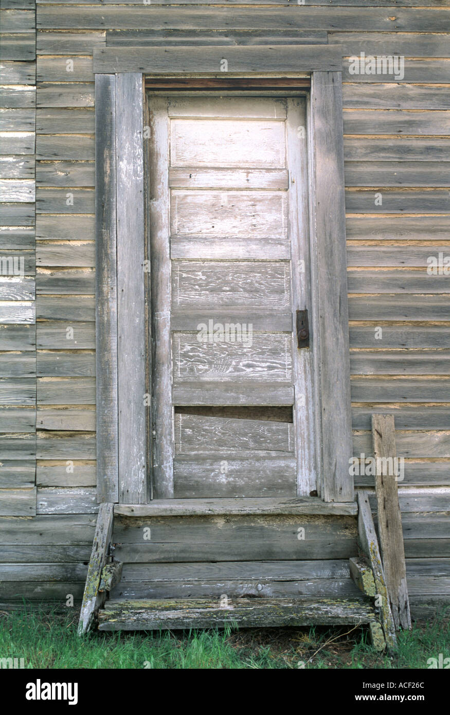 Door of abandoned house in John Day Fossil Beds National Monument Oregon USA Stock Photo