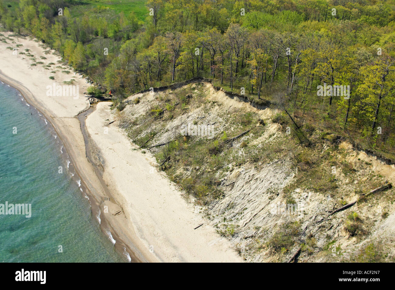 PRESERVES Ft Sheridan Illinois Aerial view of Fort Sheridan in spring